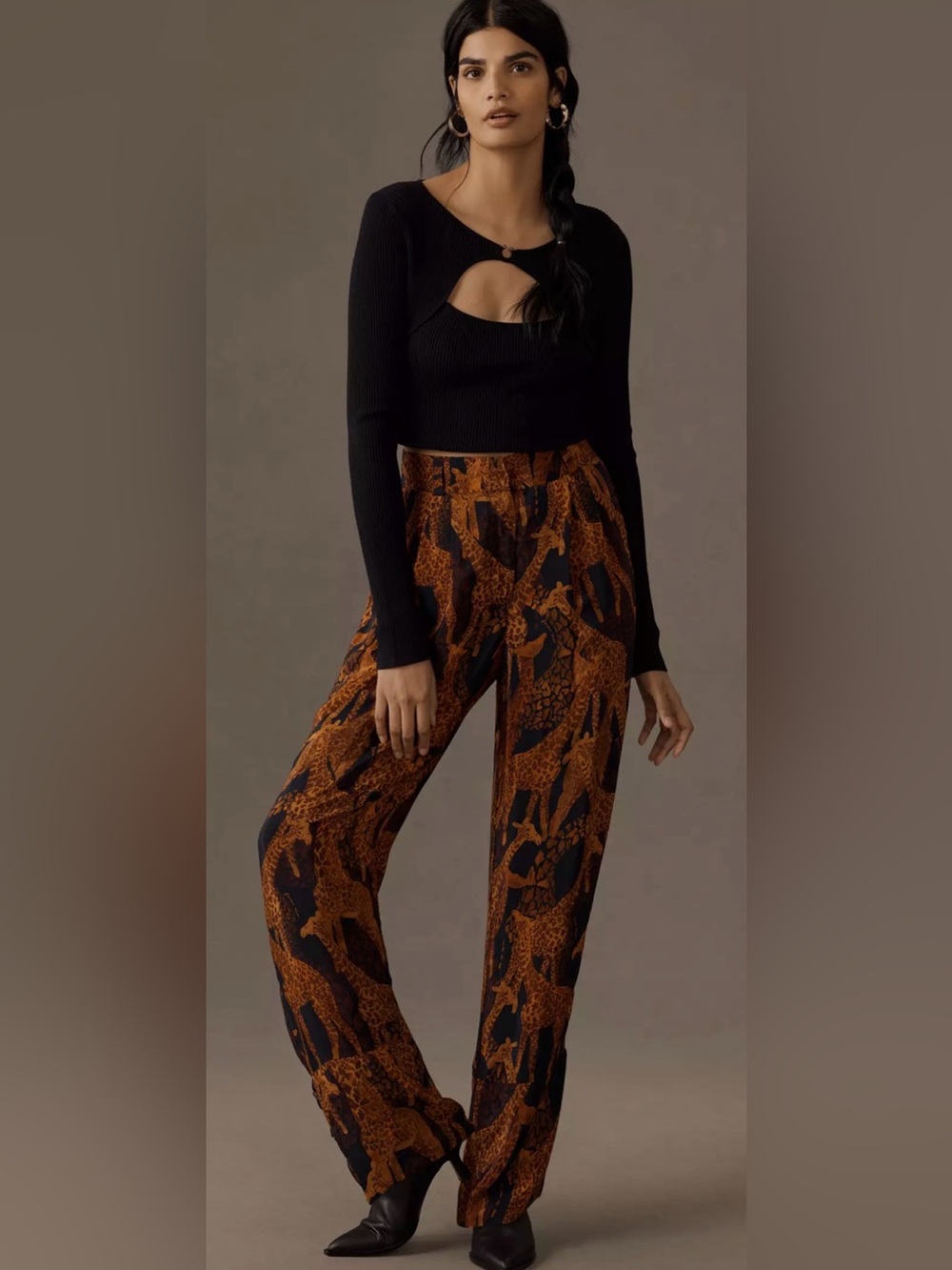 Farm Rio giraffe Print pants- anthropologie